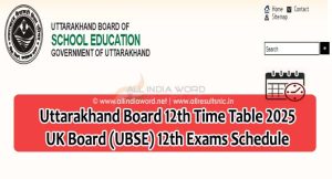 UBSE UK 12th Exam Schedule 2025 PDF Download